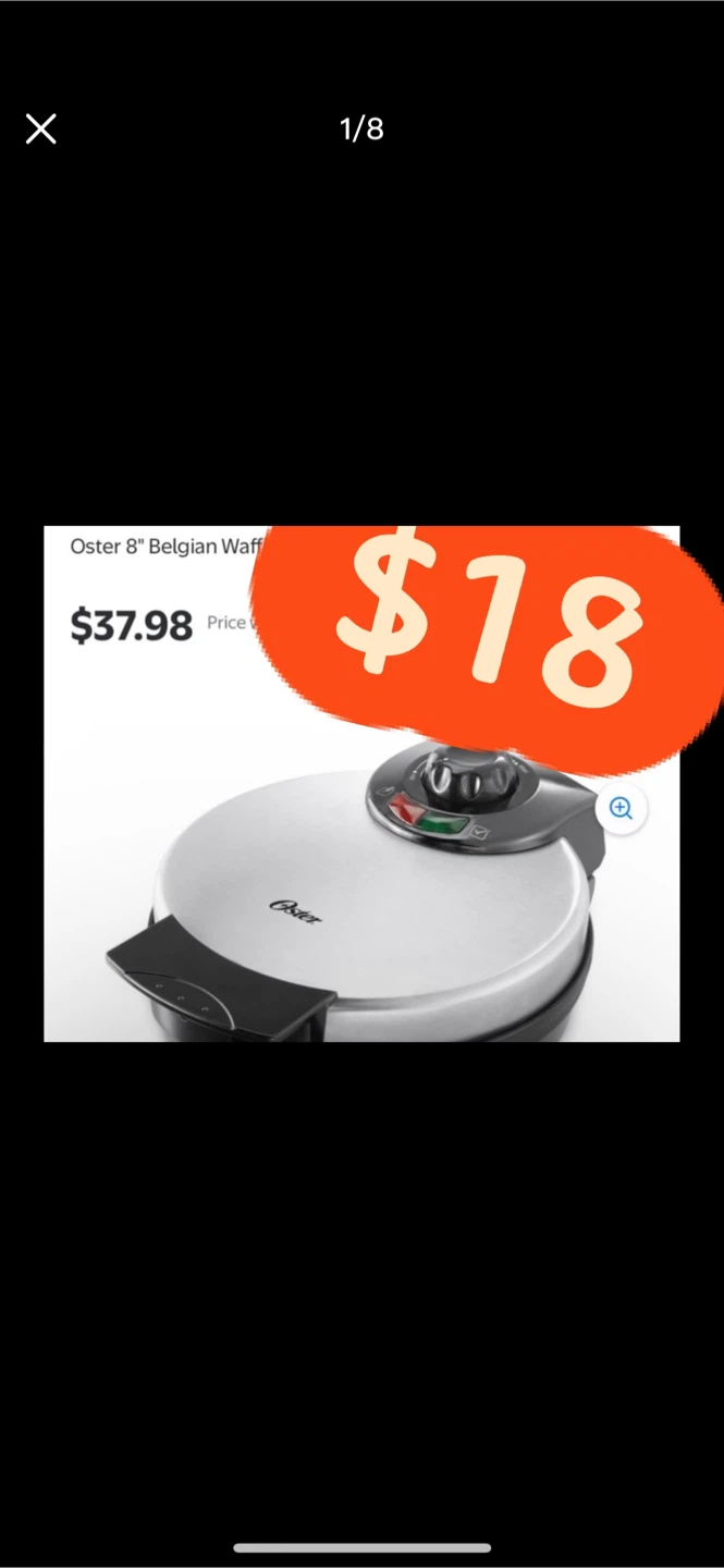 Oster 8" Belgian Waffle Maker