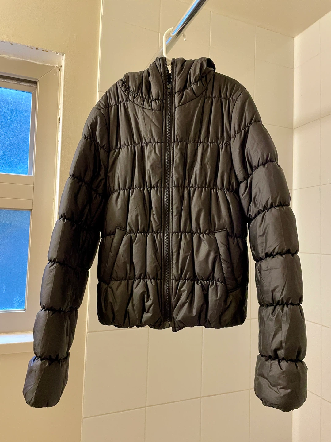 Black Puffer Jacket with Hood