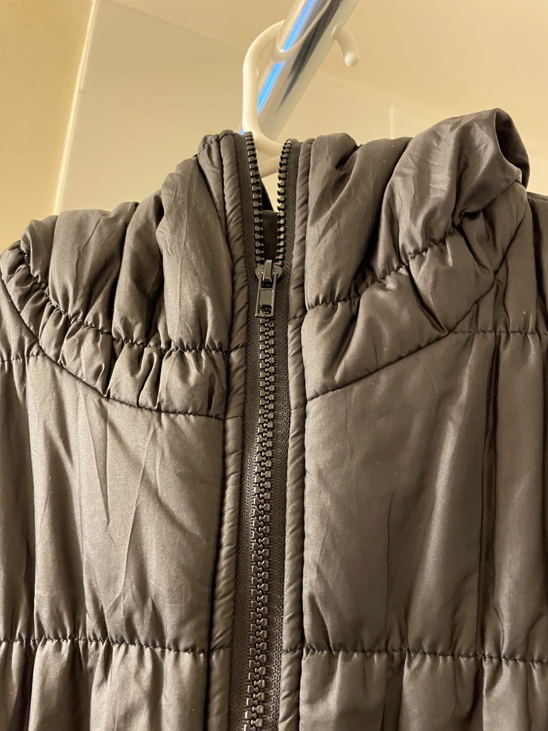 Black Puffer Jacket with Hood - photo 3