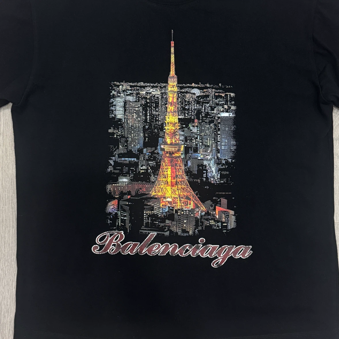 Unisex Black Tokyo Tower T-Shirt - photo 2