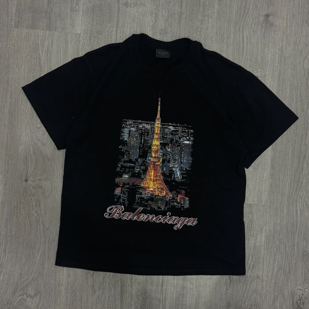 Unisex Black Tokyo Tower T-Shirt - photo 4
