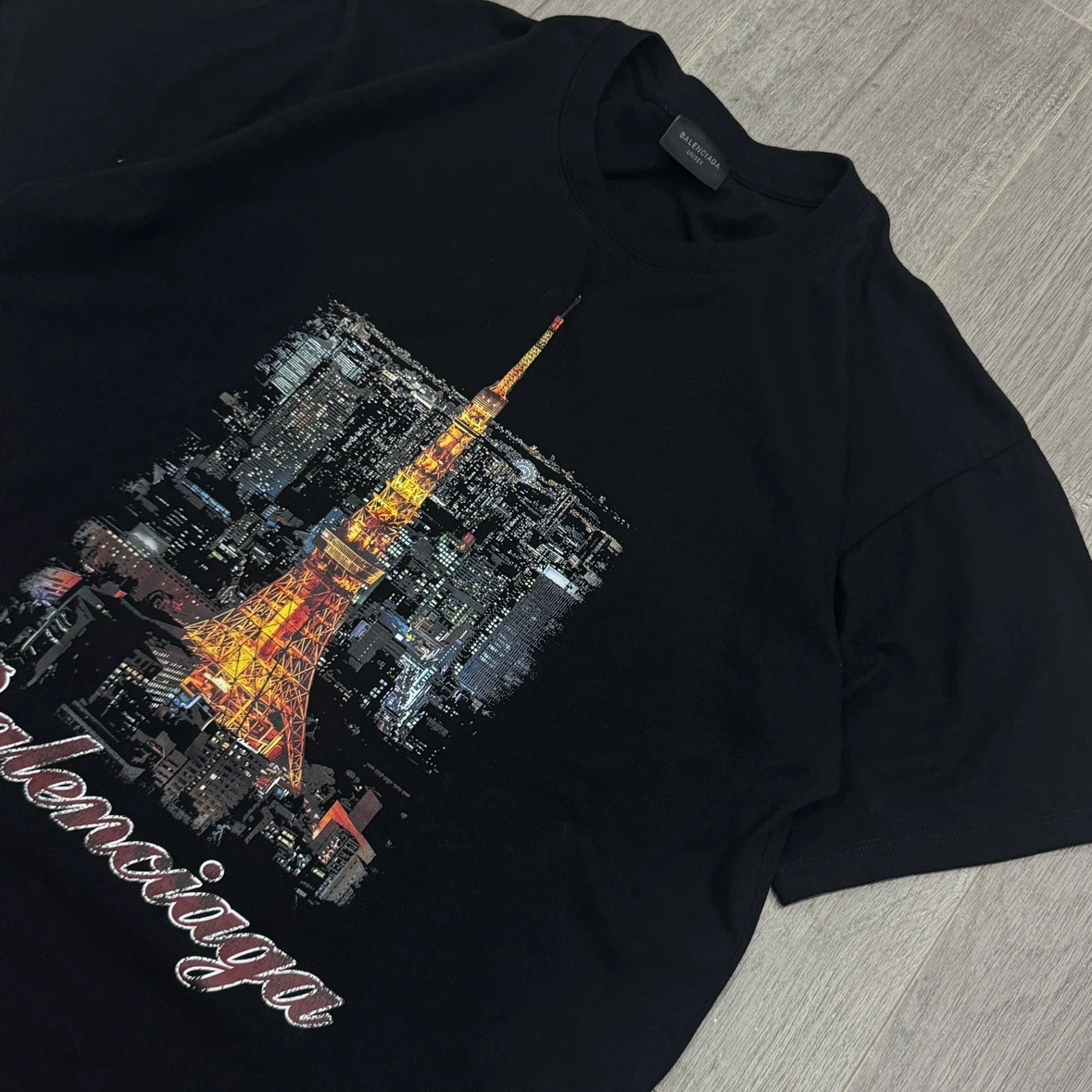 Unisex Black Tokyo Tower T-Shirt - photo 5