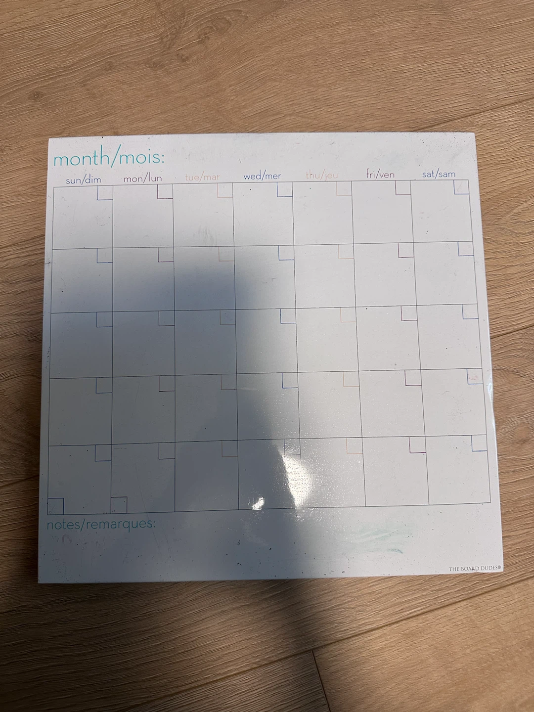 Monthly Calendar White Board