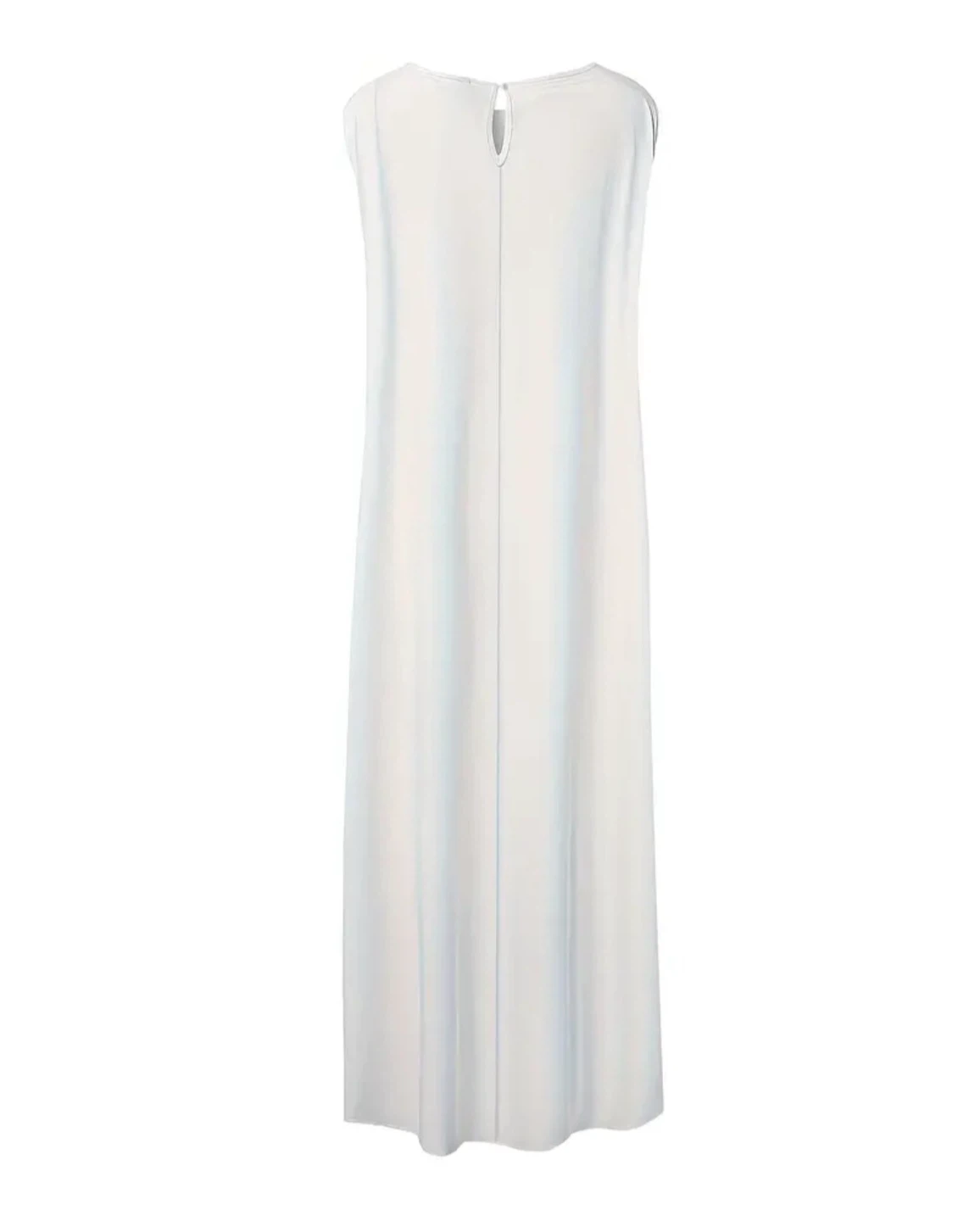 Women's White Sleeveless Asymmetrical Tunic Top with Face Print - photo 2