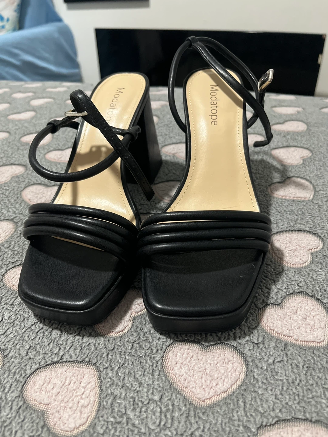 Modatope Black Strappy Block Heel Sandals - photo 3