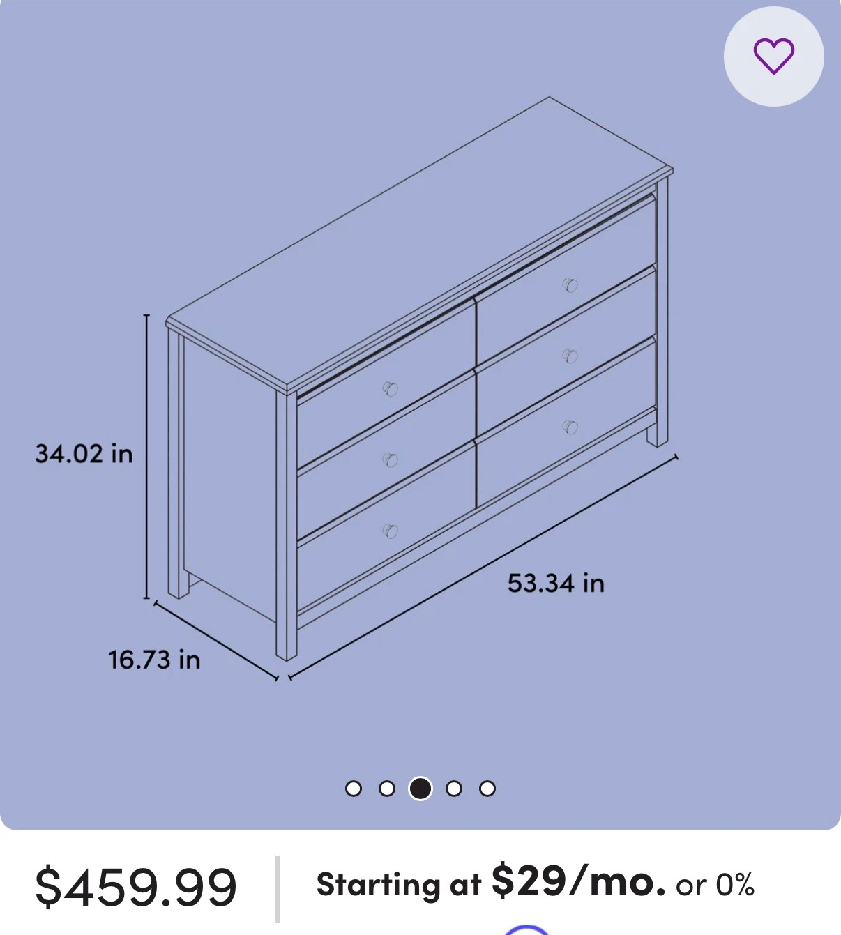 White dresser with 6 drawers - photo 5