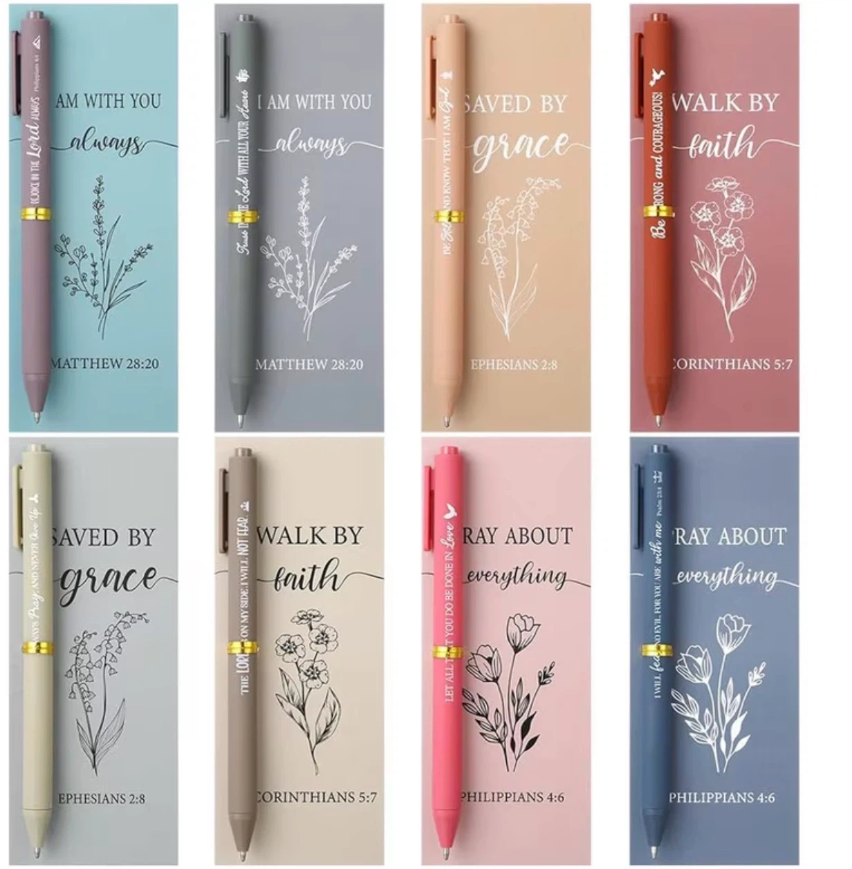 Inspirational Bible Verse Pens (Set of 8) gift for holidays
