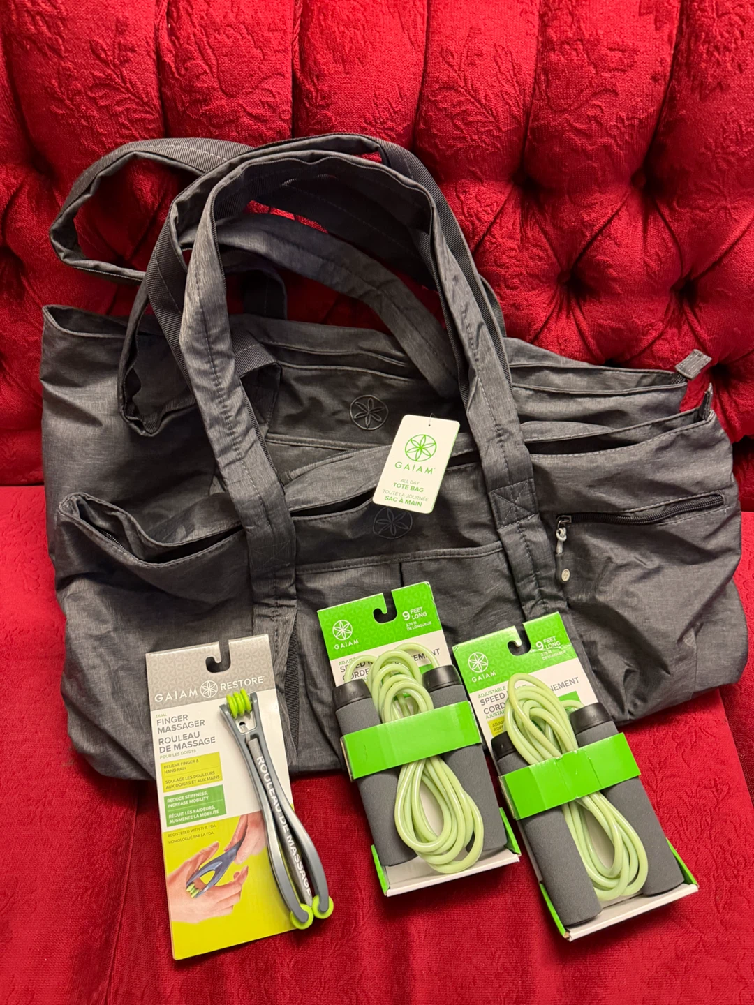 Gaiam Restore Dual Finger Massager & Speed Rope Set