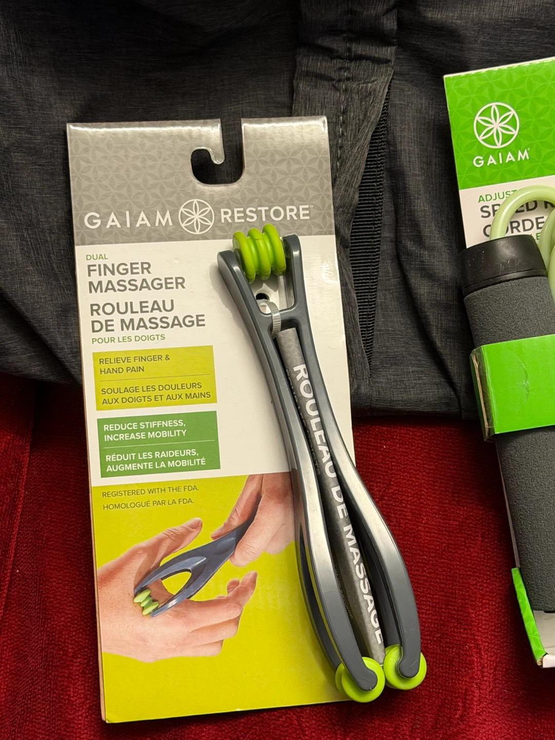 Gaiam Restore Dual Finger Massager & Speed Rope Set - photo 2