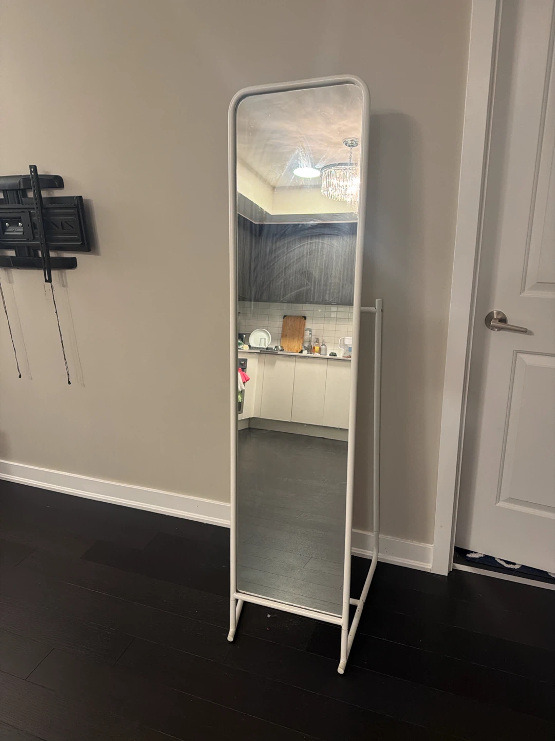 White Full Length Mirror with Stand