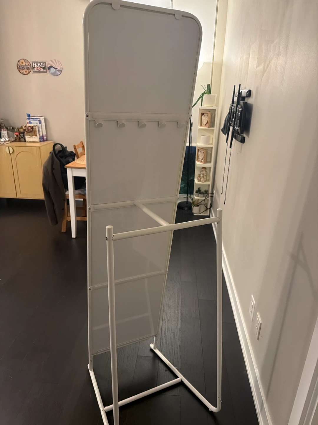 White Full Length Mirror with Stand - photo 2