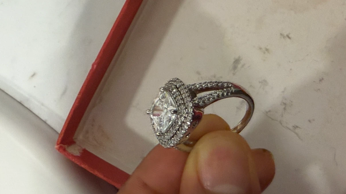 Sparkly Cushion Cut Halo Ring - engagement ring - photo 3