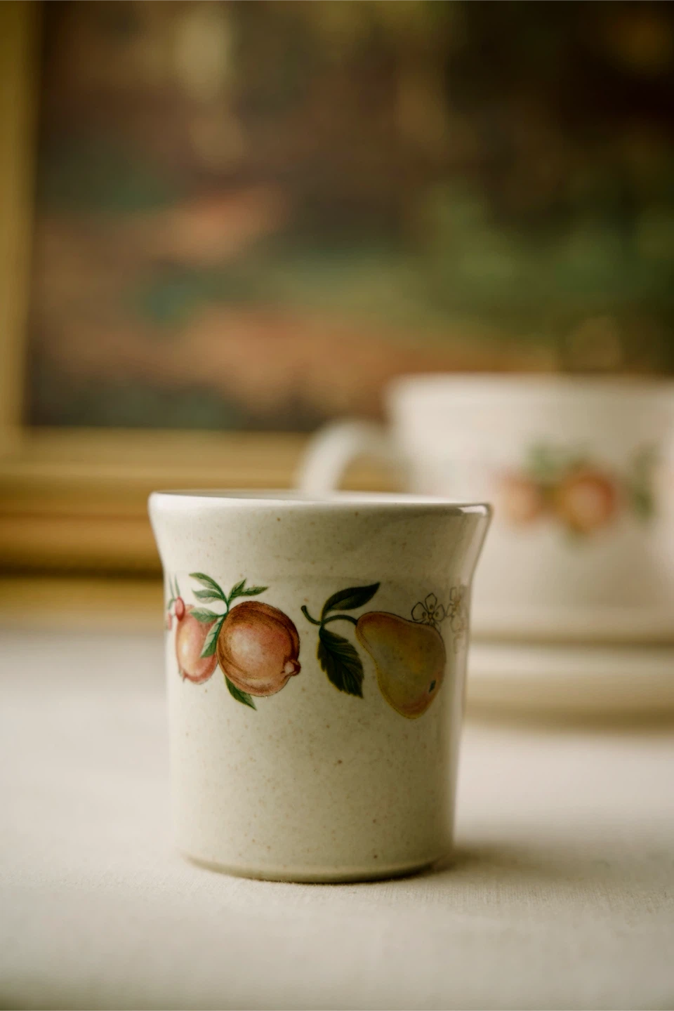 Vintage Fruit Pattern Coffee Cup and Saucer Set - photo 2
