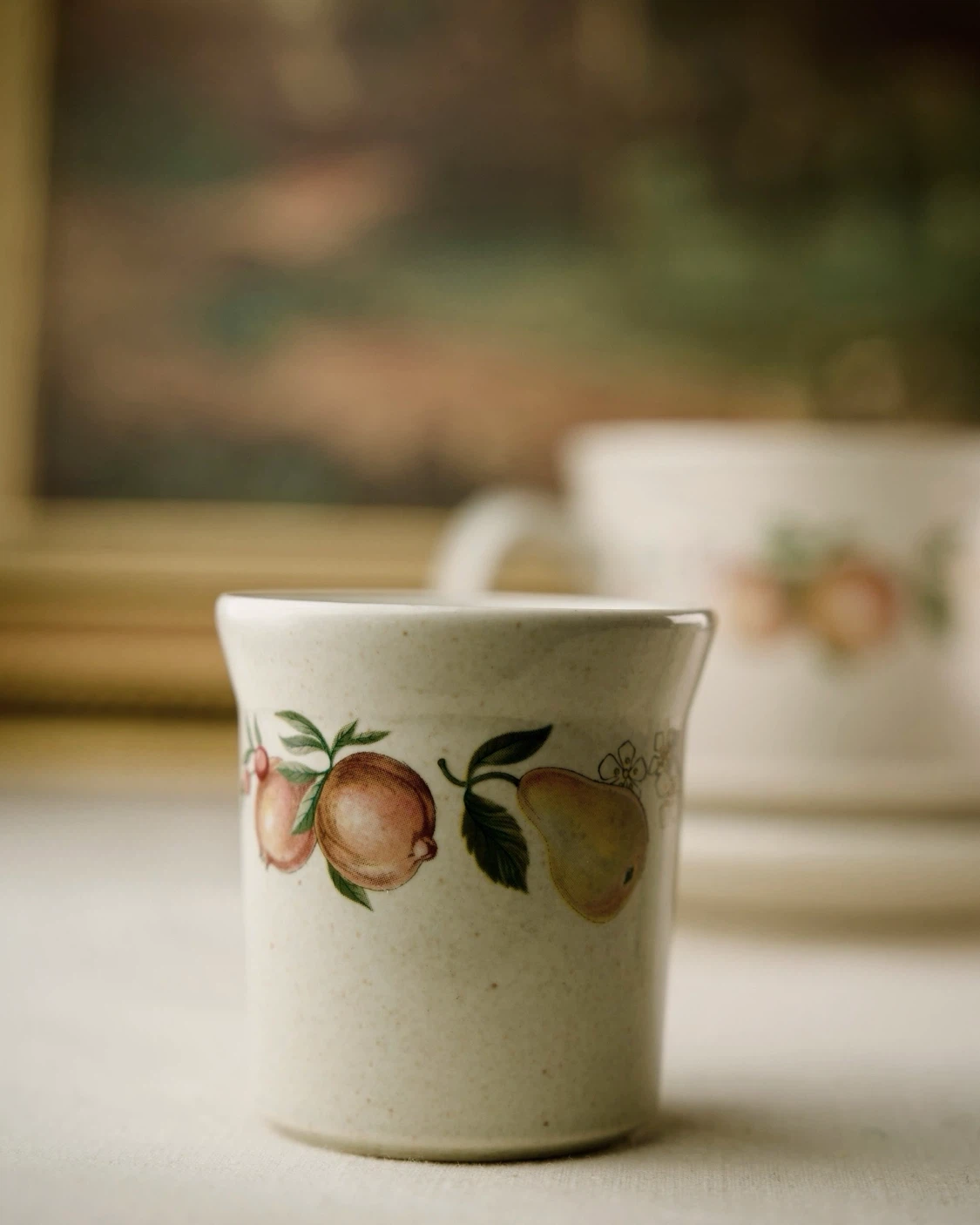 Vintage Fruit Pattern Coffee Cup and Saucer Set - photo 3