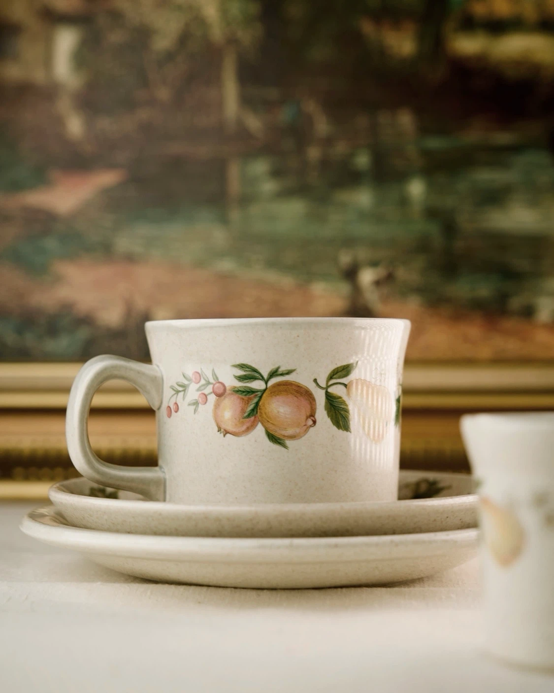 Vintage Fruit Pattern Coffee Cup and Saucer Set - photo 4