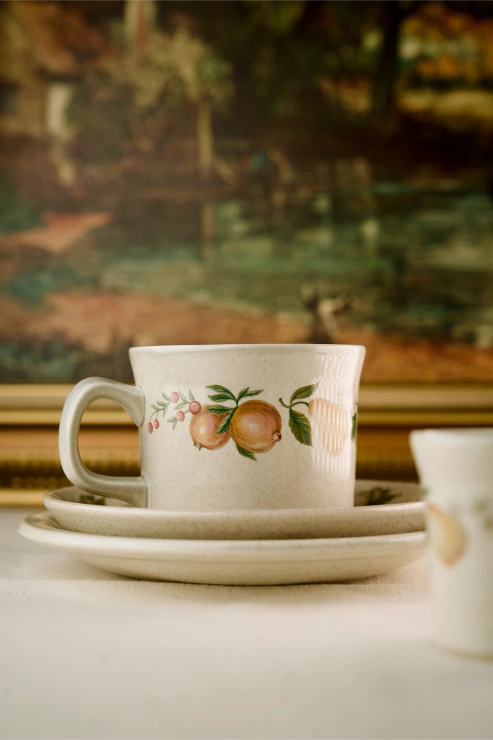 Vintage Fruit Pattern Coffee Cup and Saucer Set - photo 5