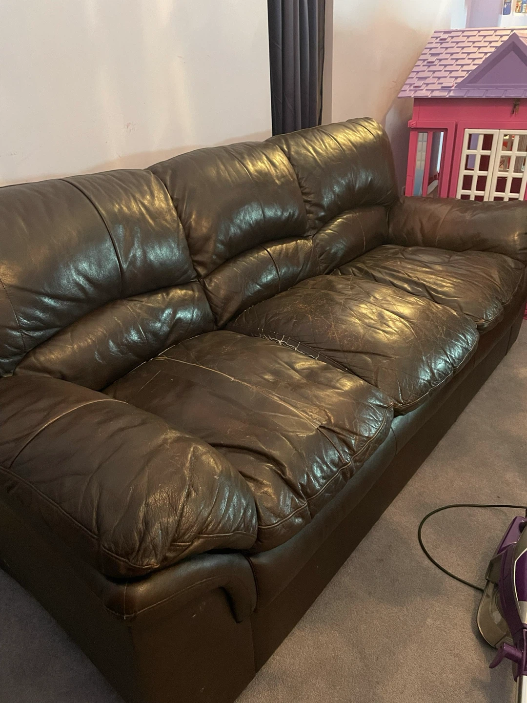 Brown Leather Sofa and love seat