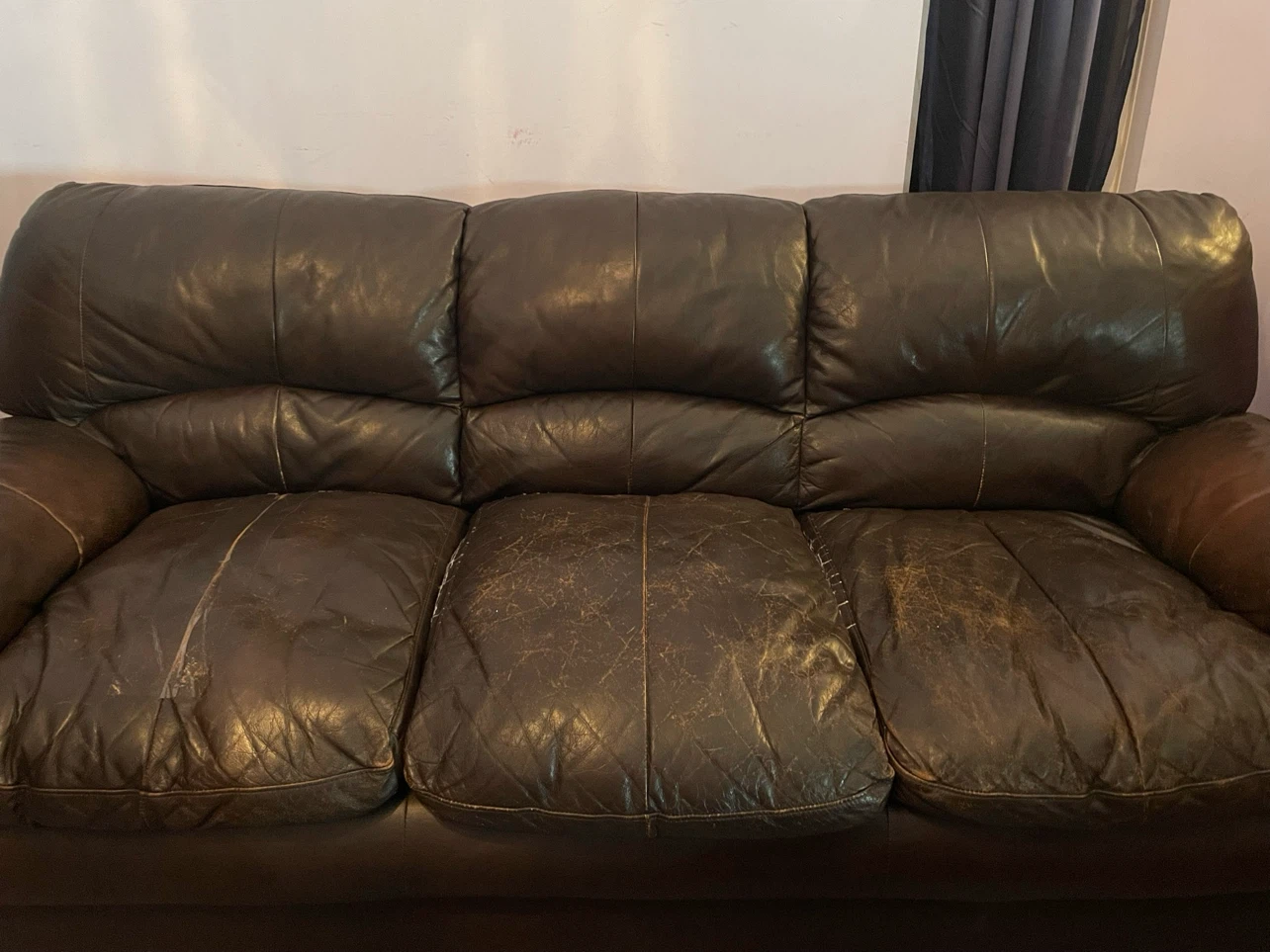 Brown Leather Sofa and love seat - photo 3