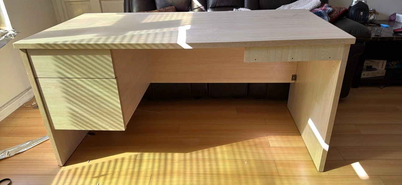 Light Wood Desk with Drawers