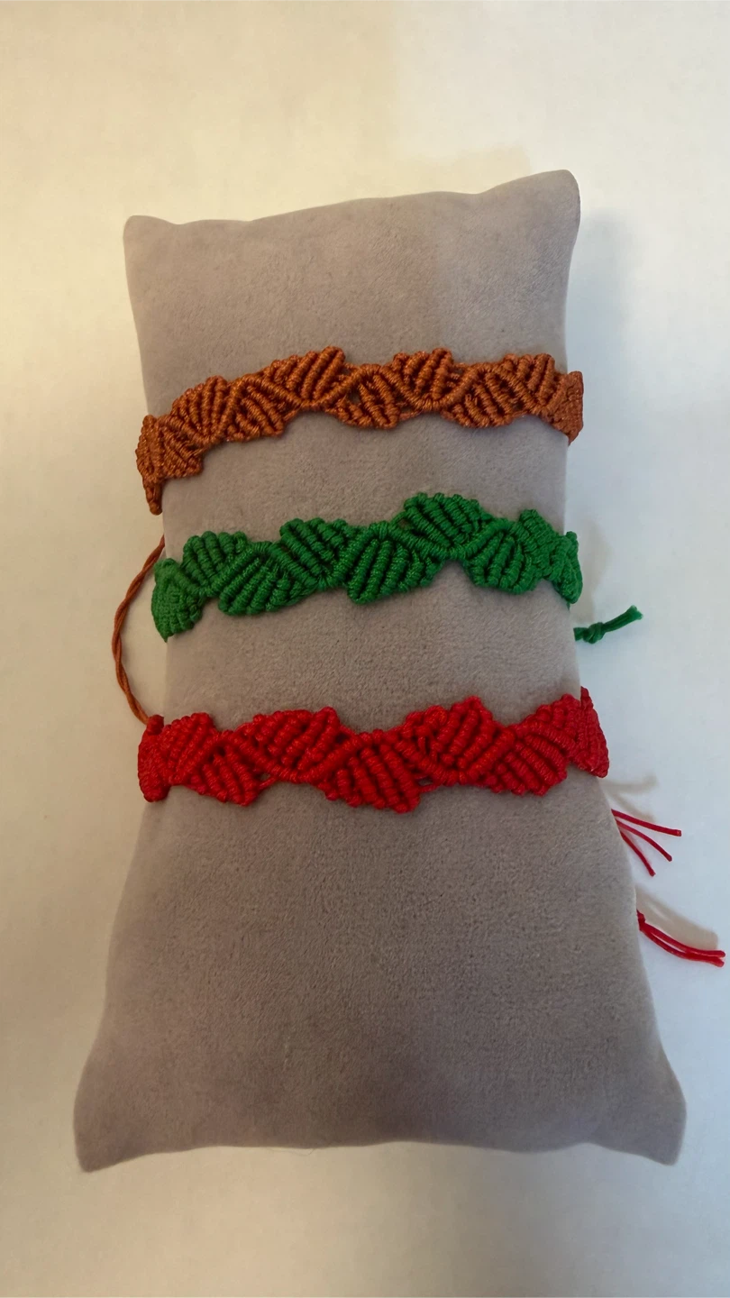 Handmade Macrame Friendship Bracelets (Red)