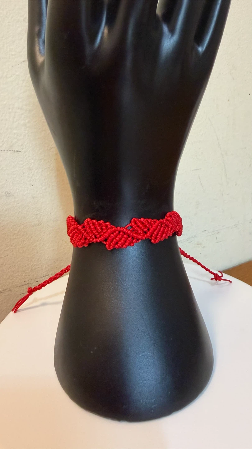 Handmade Macrame Friendship Bracelets (Red) - photo 2