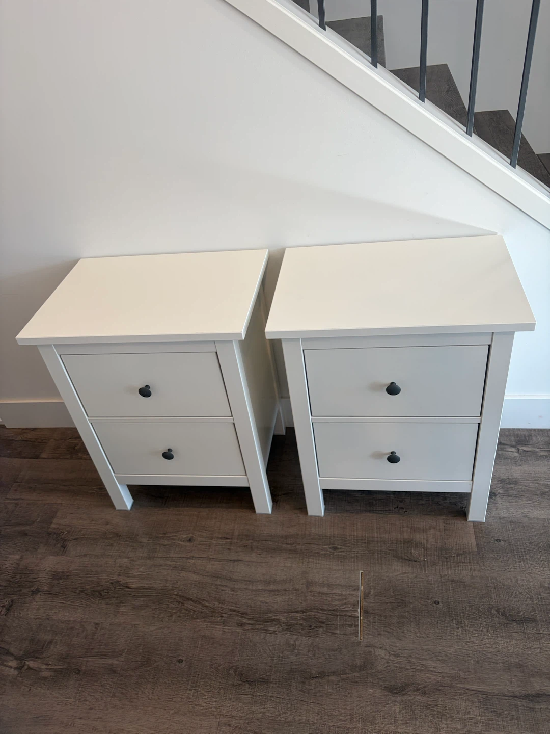 Pair of IKEA HEMNES nightstands in white