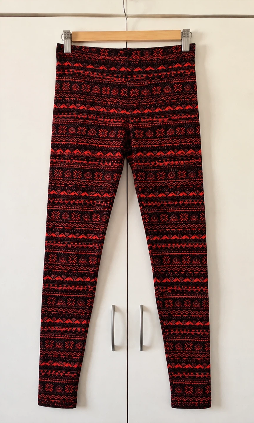 Red & Black Pattern Leggings - photo 2