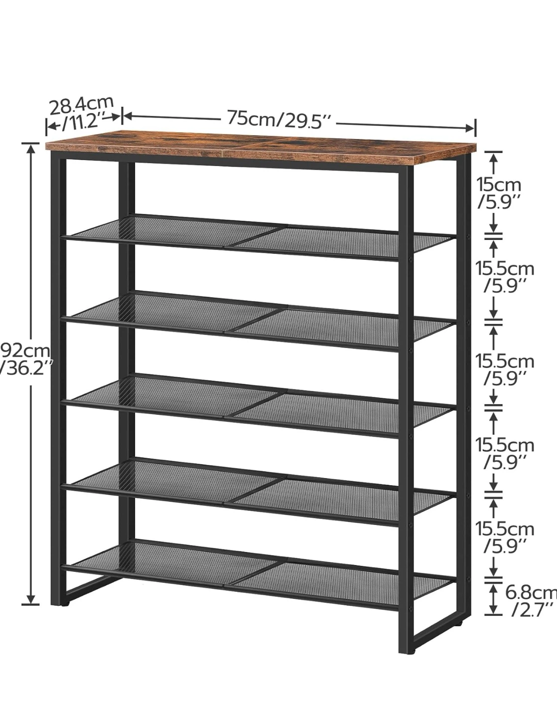 HOOBRO 6-Tier Shoe Rack Organizer - photo 3
