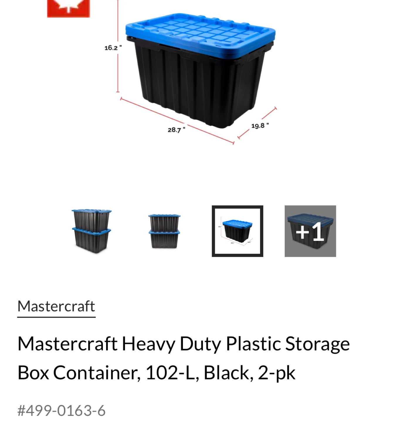 2 Heavy Duty Storage Box with Lid - 102-L, Black/Blue - photo 2