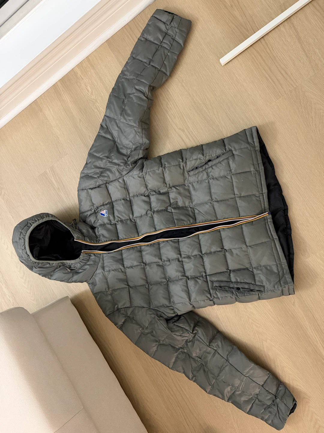 K-Way Grey Puffer men’s Jacket- size L