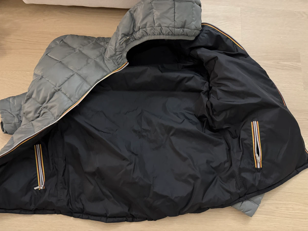 K-Way Grey Puffer men’s Jacket- size L - photo 3