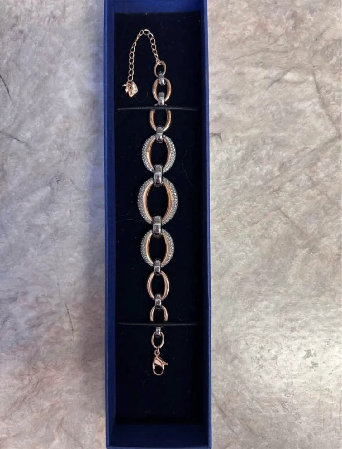Swarovski Rose Gold Tone Crystal Bracelet and Earrings Set - photo 3