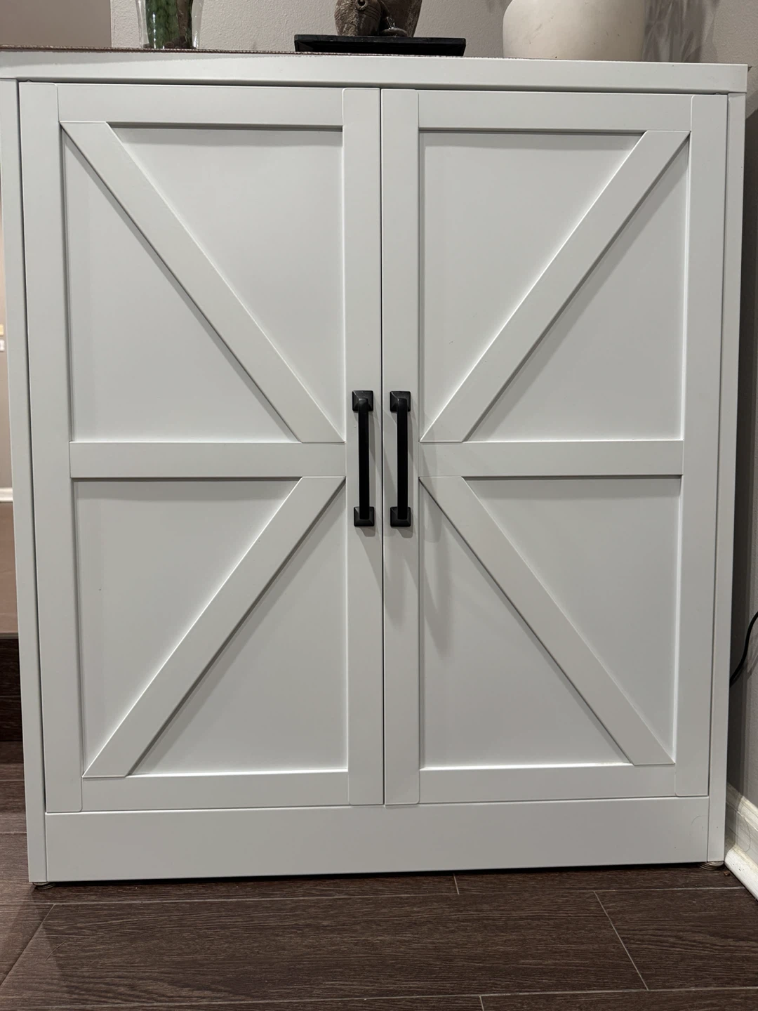 White Barn Door Storage Cabinet - photo 2