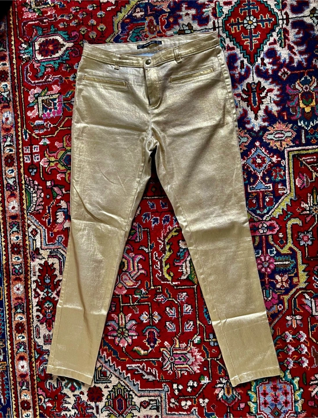 ZARA Gold Metallic Pants