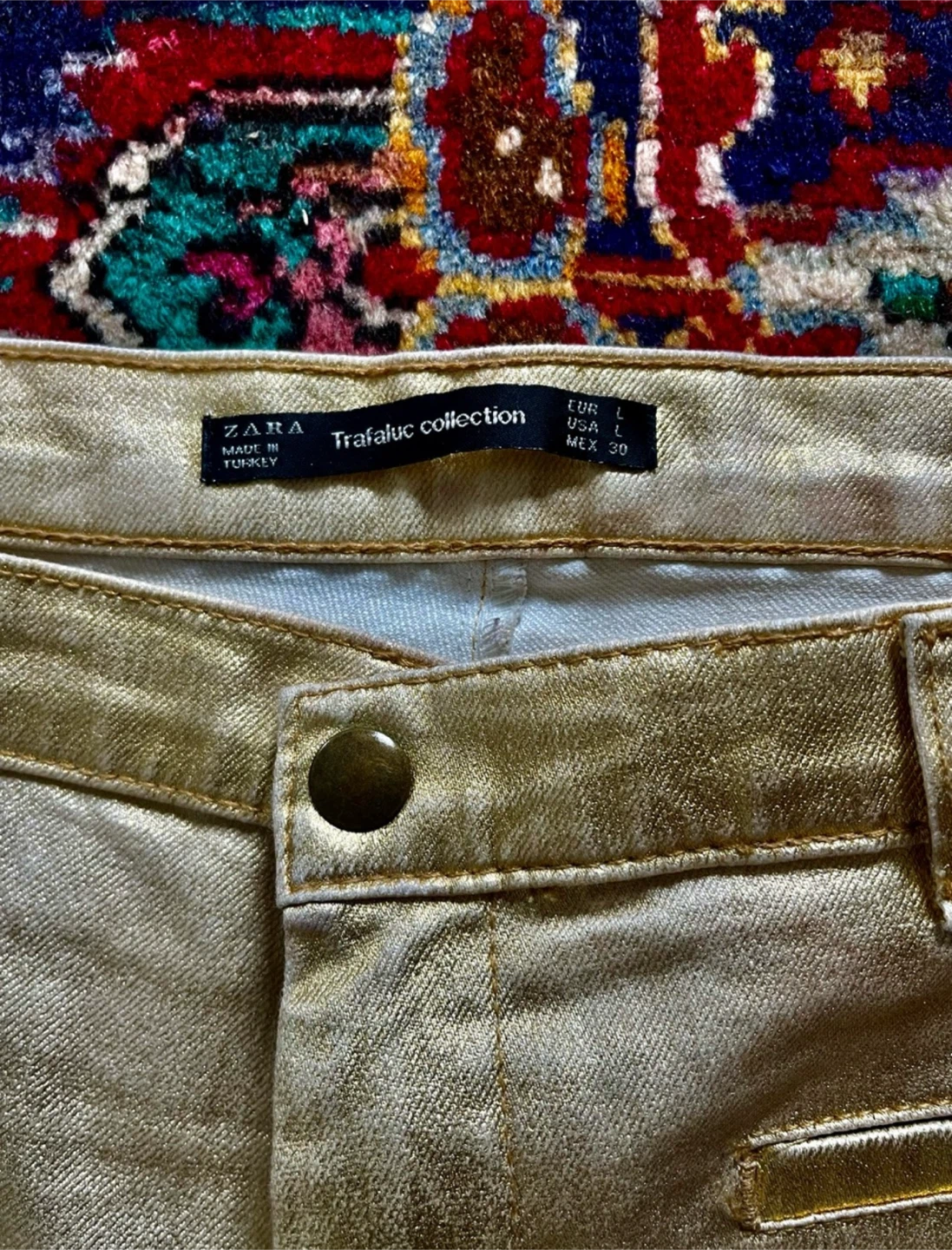 ZARA Gold Metallic Pants - photo 3