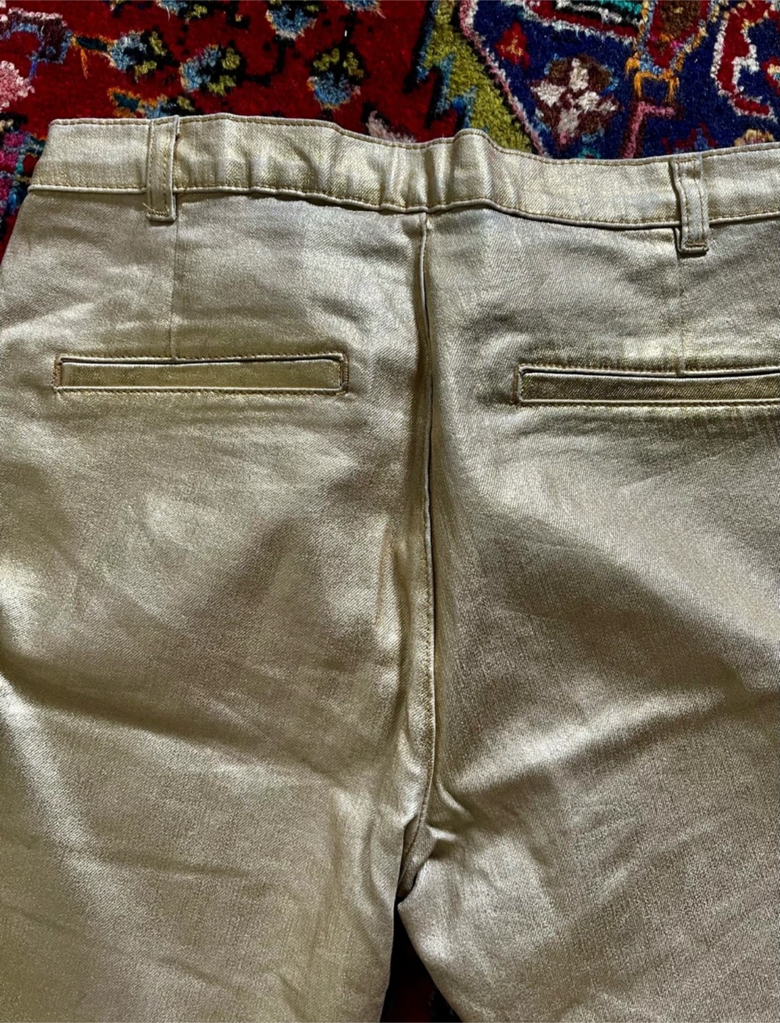 ZARA Gold Metallic Pants - photo 4