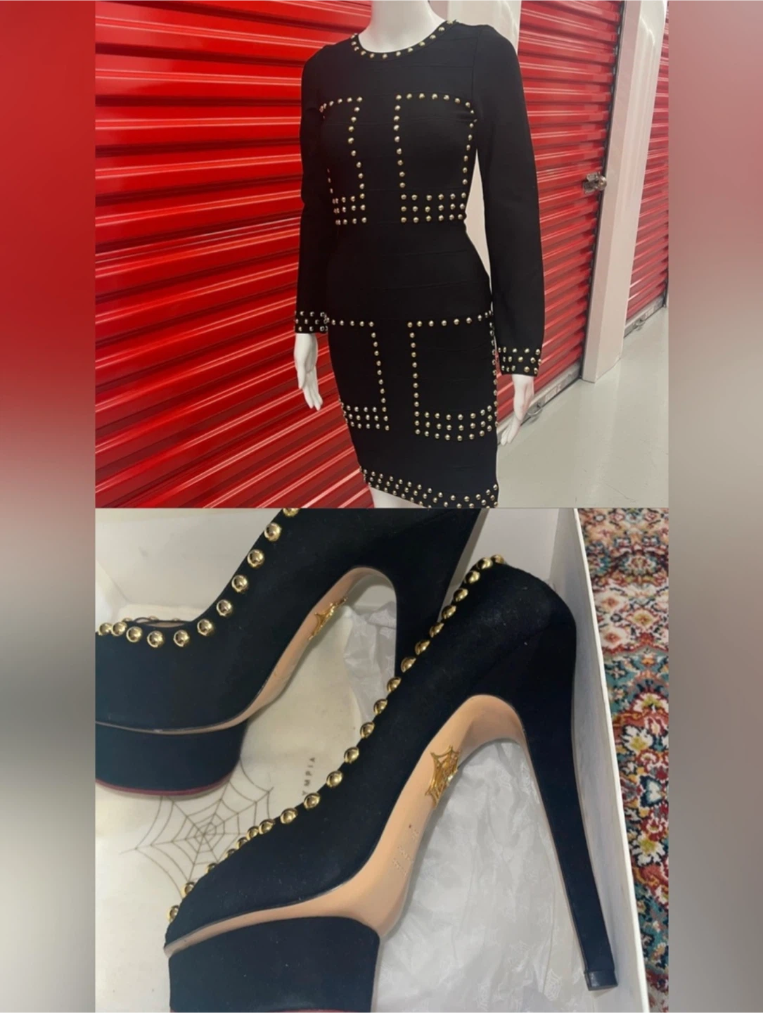 Charlotte Olympia Peep-Toe Heel’s + Bandage Dress