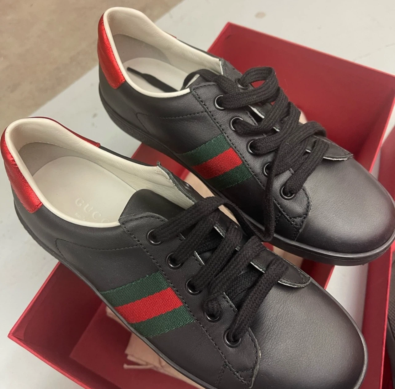 Kid’s Gucci Black Ace Sneakers - Size 33