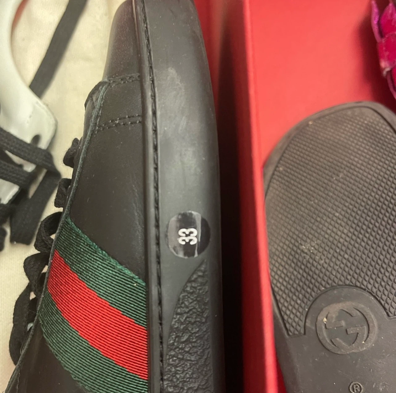 Kid’s Gucci Black Ace Sneakers - Size 33 - photo 4