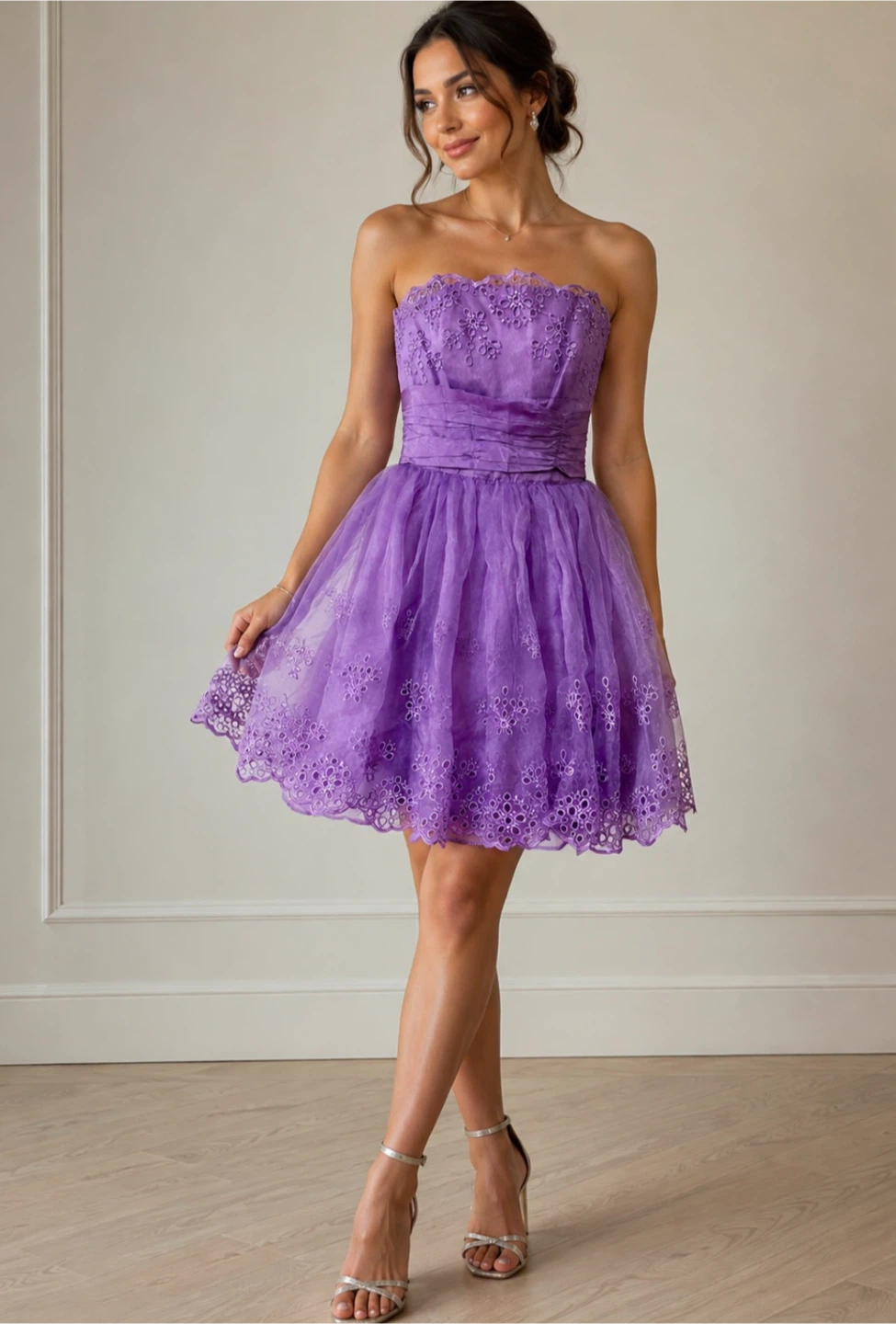 Betsy & Johnson Purple Strapless Dress - Size 4