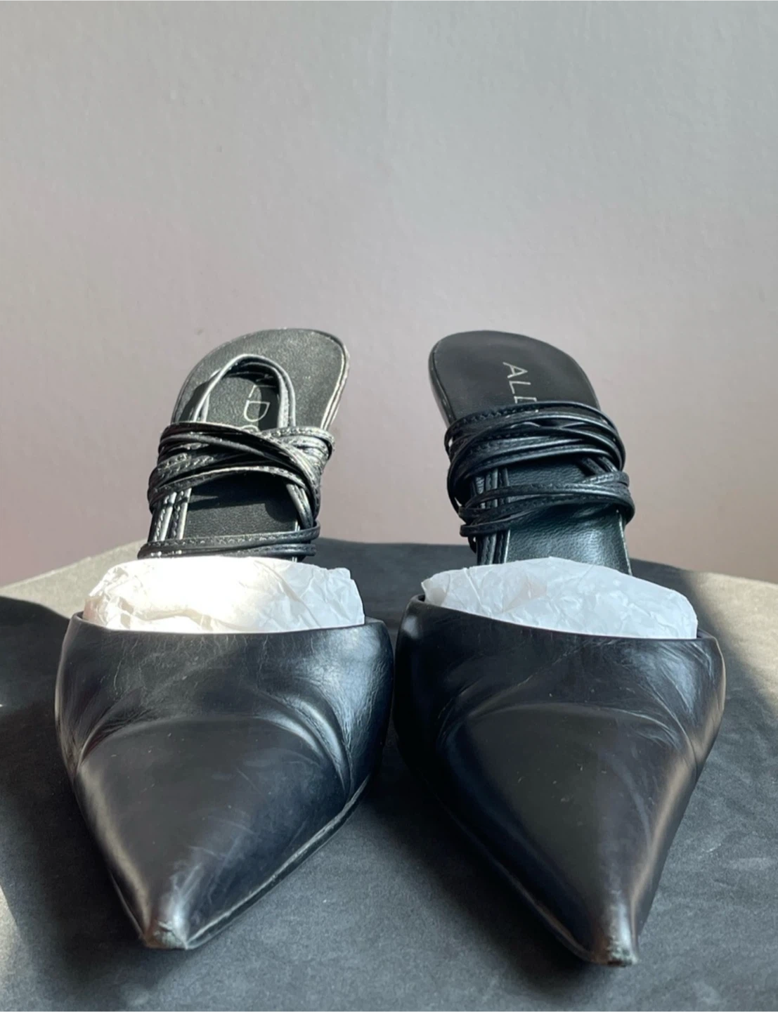 ALDO Vintage Black Pointed Toe Heeled Mules - photo 2