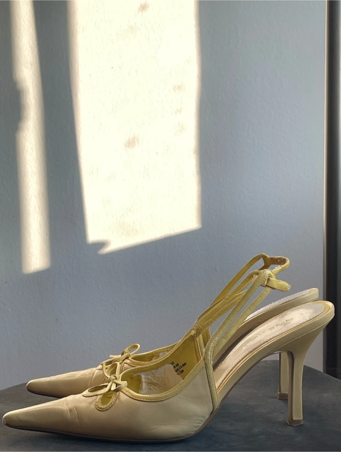 Vintage Yellow Slingback Mule Heels
