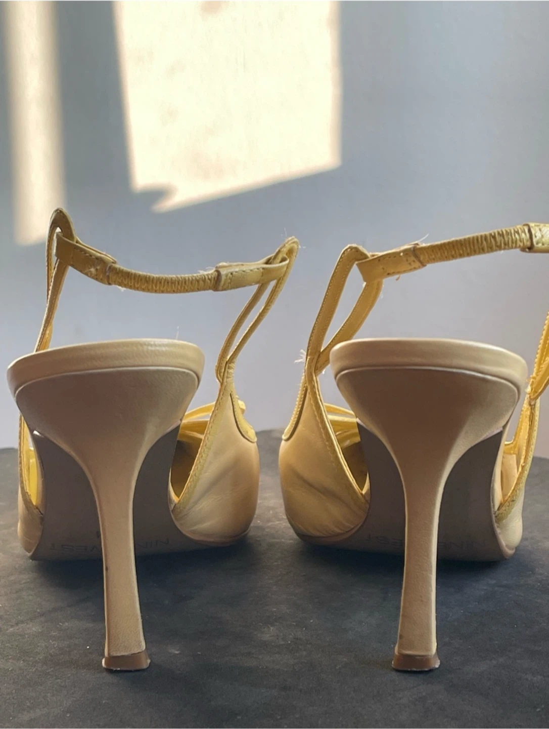 Vintage Yellow Slingback Mule Heels - photo 4