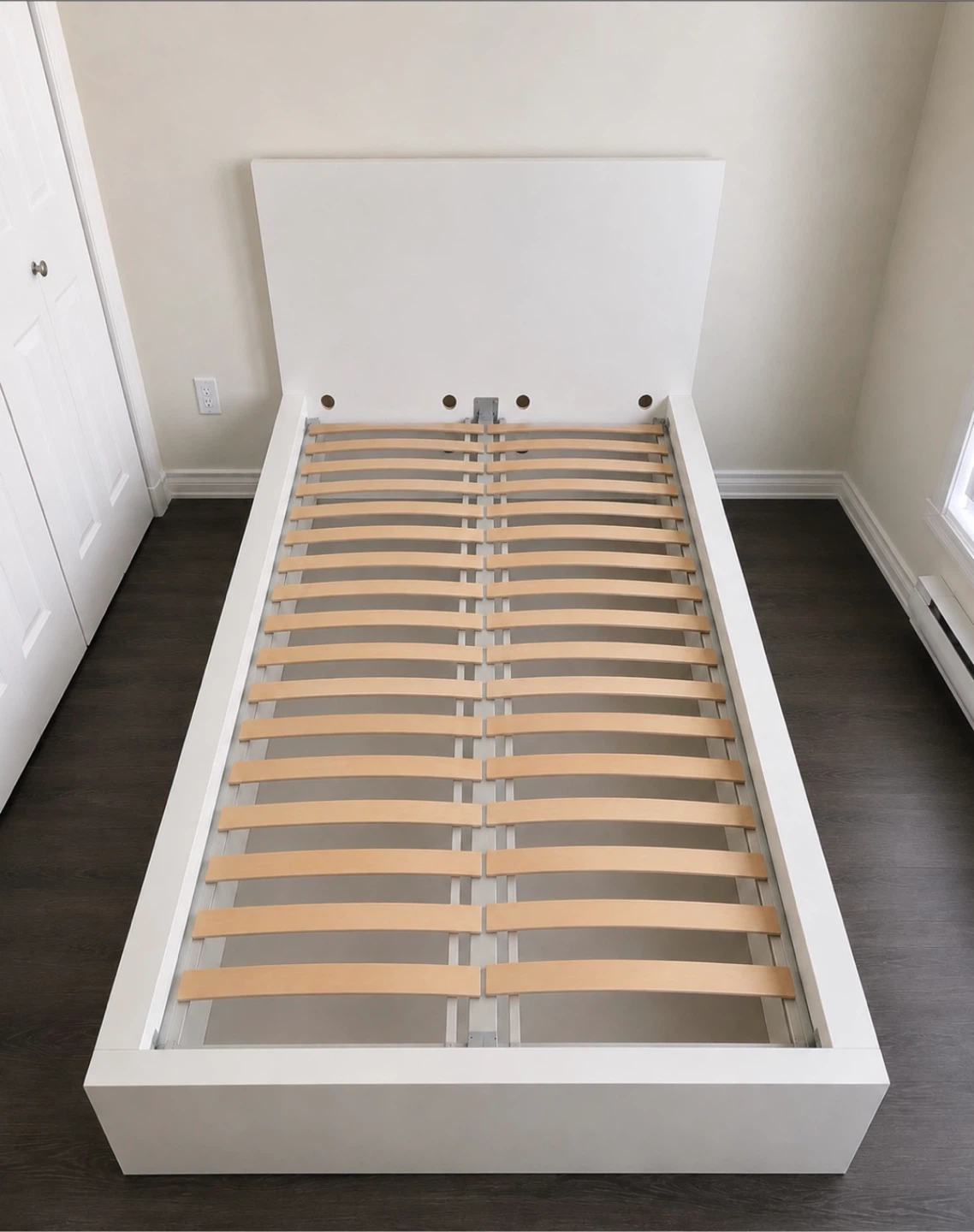 White Full Bed Frame with Storage Drawers