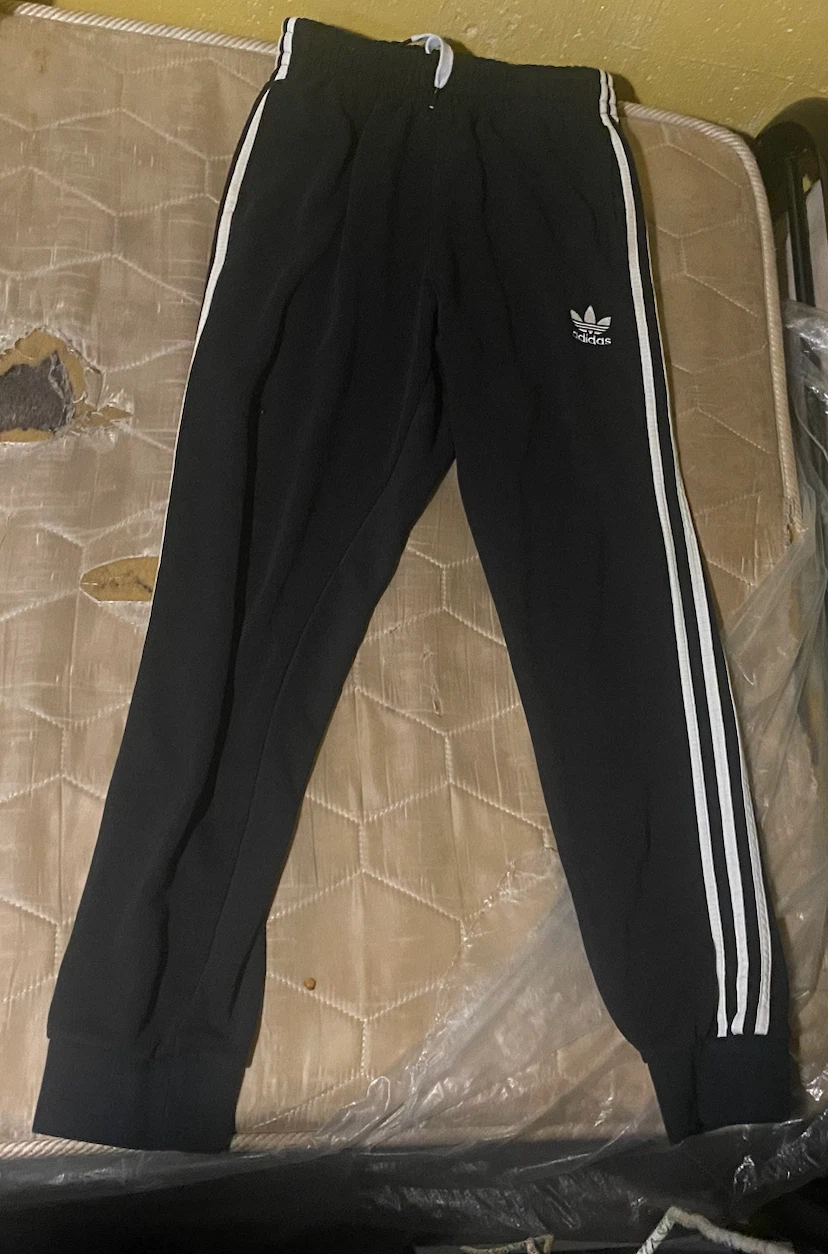 Adidas Joggers Sweatpants - Black with White Stripes
