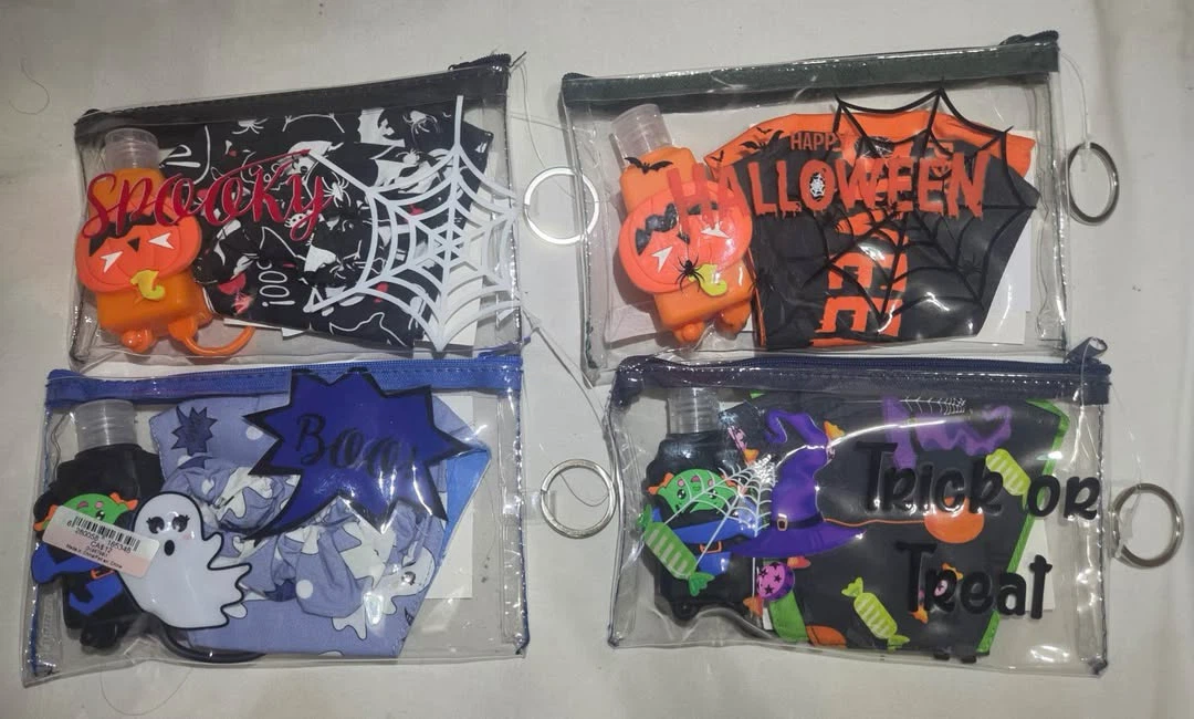 Brand New Halloween Cotton Face Mask & Sanitizer Pouch Sets