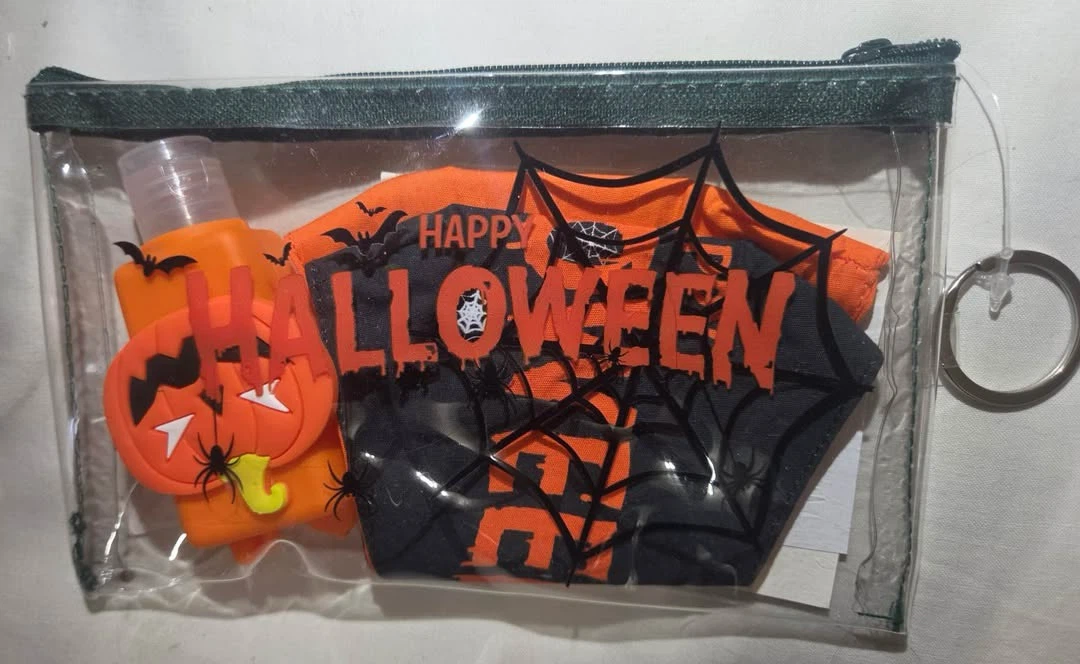 Brand New Halloween Cotton Face Mask & Sanitizer Pouch Sets - photo 3