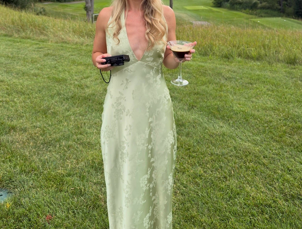 Empire Dress Pistachio Green Floral Jacquard Halter Maxi - photo 4