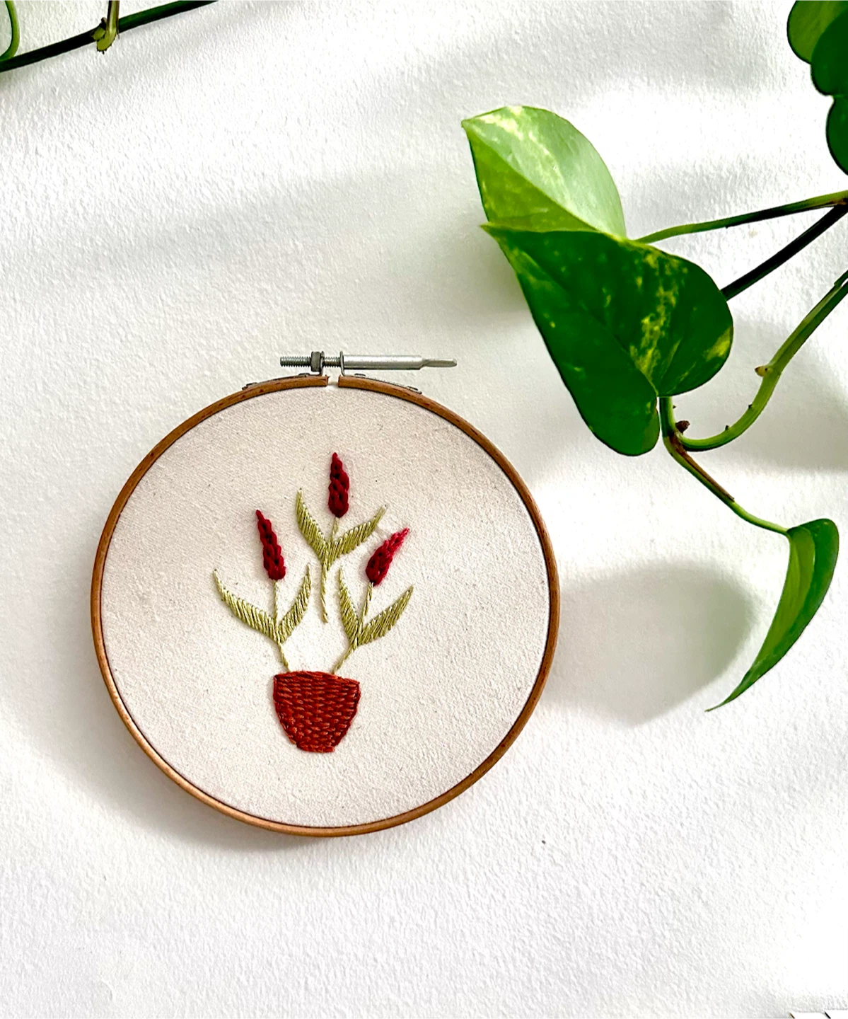 Hand-embroidered Hoop Art