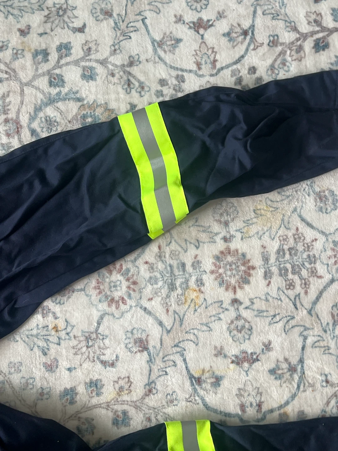Navy Blue Work Bib Overalls with Reflective Strips - photo 5
